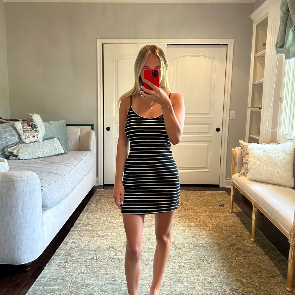 Urban Outfitters Black and White Striped Mini Dress